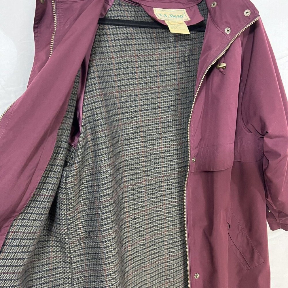 L.L. Bean Women's Long Trench Coat in Plum - Picture 8 of 13